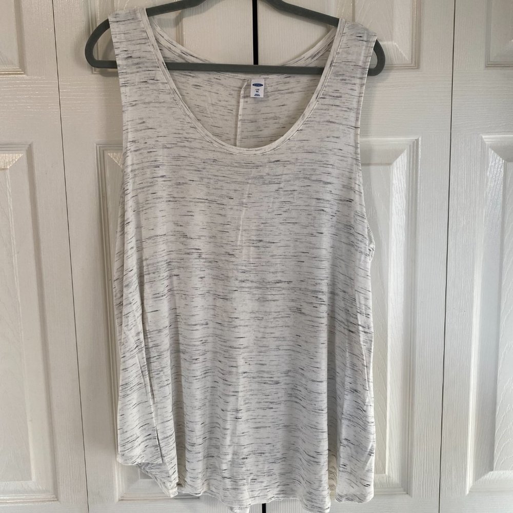 Old Navy Luxe XXL cream and gray tunic tank